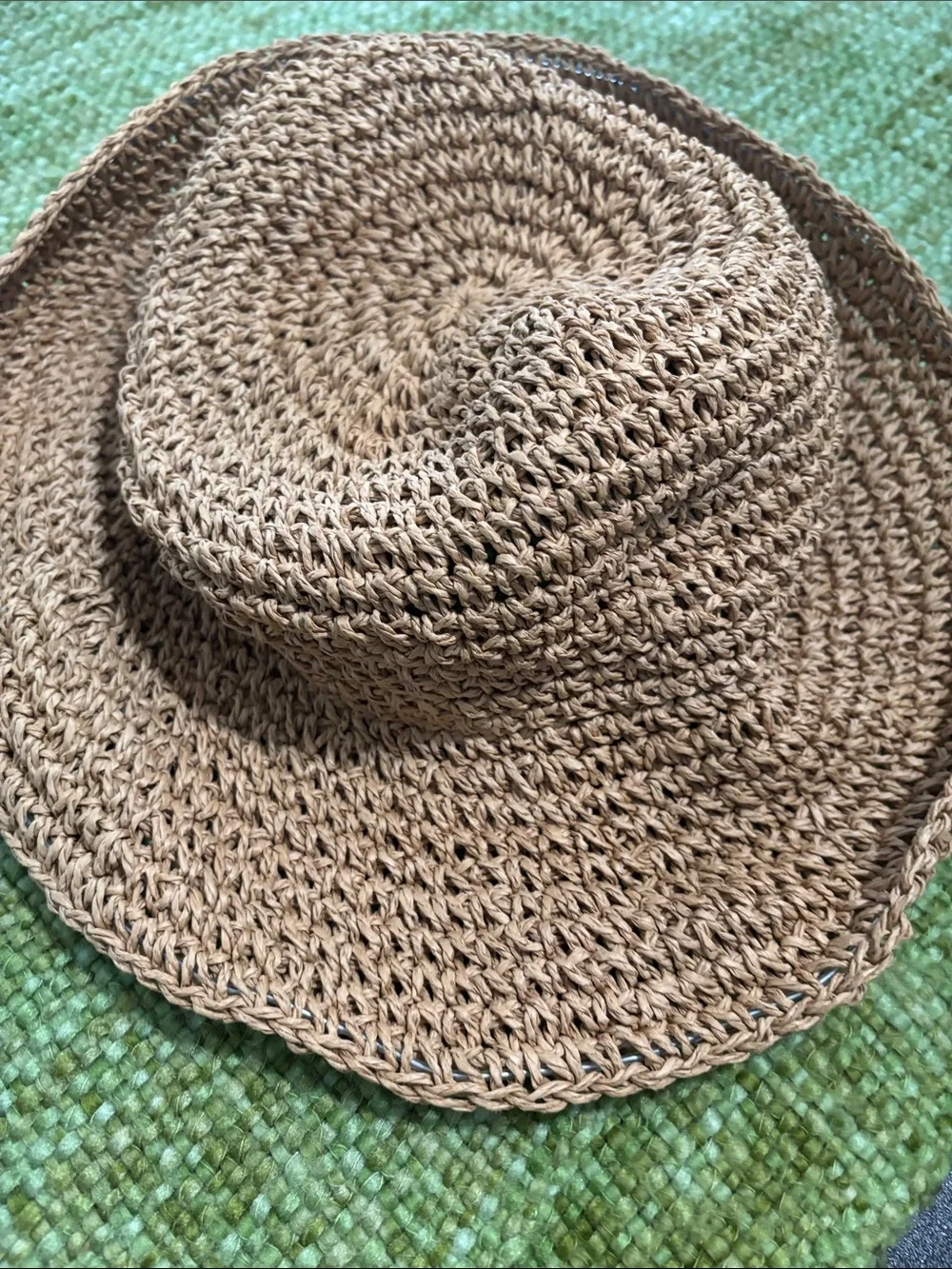 JustFab Braided Straw Sun Hat - Tan - Picture 6 of 6